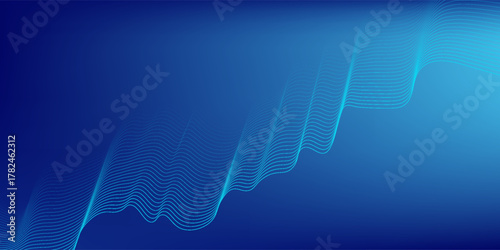 Blue gradient mesh abstract background with wavy blended lines nice for wallpaper or banner