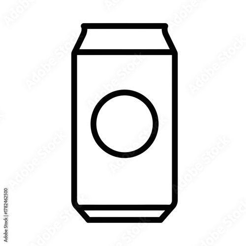 Soda Can Icon – Beverage Outline, Minimalist Drink Symbol, Refreshment Design
