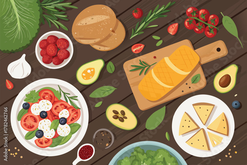 Beauty salon and spa doodle set. Skin care and natural treatment, natural cosmetics concept, time for yourself. Spa with aroma oil, nail file, sleep mask and other care items.	