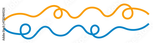 Colorful squiggle line set, wavy abstract doodle elements, minimal curve design divider