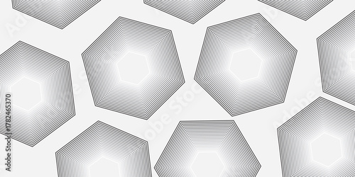 3D white geometric abstract background overlapping layers on bright space with pentagon effect decoration