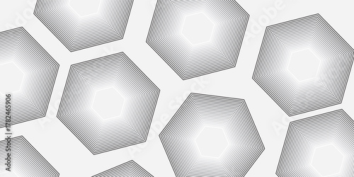 3D white geometric abstract background overlapping layers on bright space with pentagon effect decoration