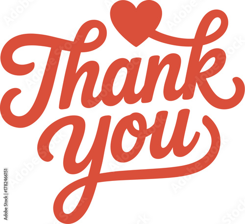 A handwritten "Thank You" message with a heart embellishment sits on a white background.
