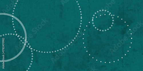 Dark green luxury background with circle geometric pattern. cement or stone wall old texture. 