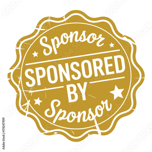 Gold seal stamp indicating sponsorship and support