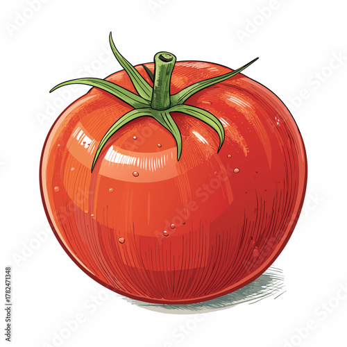 Vector illustration of a funny tomato in cartoon style.
