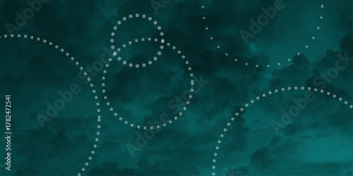 Dark green luxury background with circle geometric pattern. cement or stone wall old texture. 