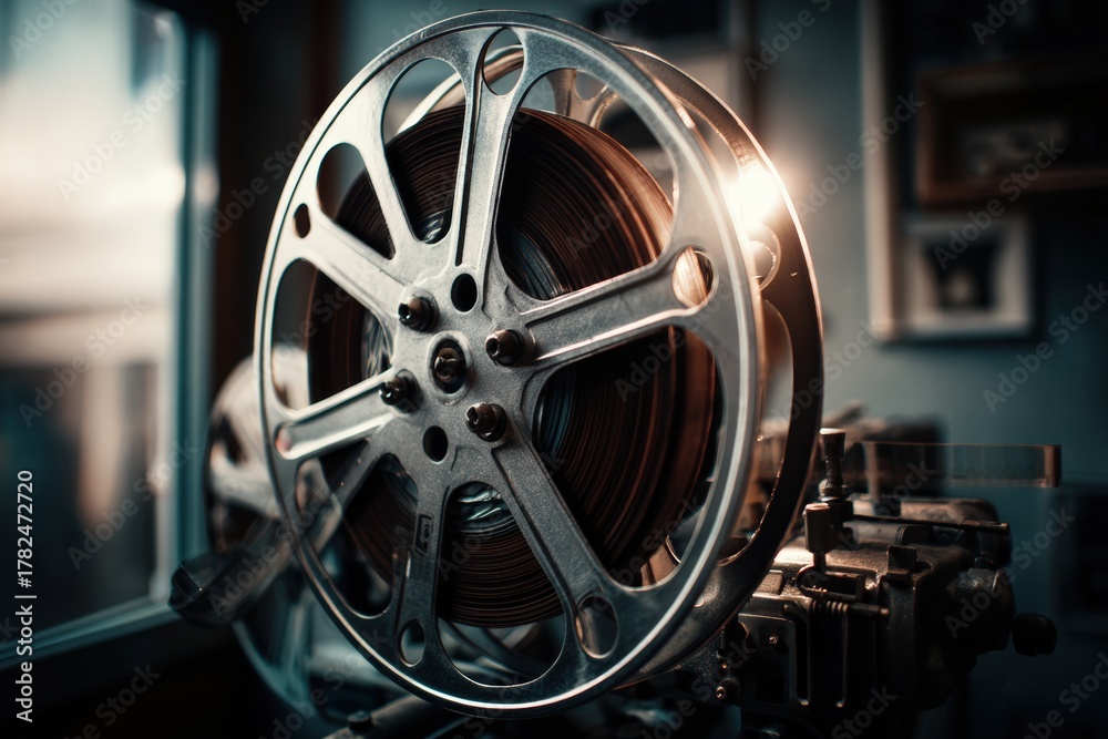 Obraz premium Vintage movie film reel close-up