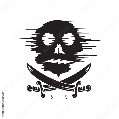 pirate skull with sword
