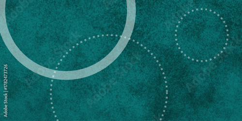 Dark green luxury background with circle geometric pattern. cement or stone wall old texture. 