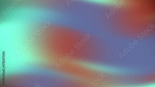 Grain abstract gradient texture noise background blend of vibrant turquoise, deep blue, and warm red hues creating a dynamic, flowing pattern.