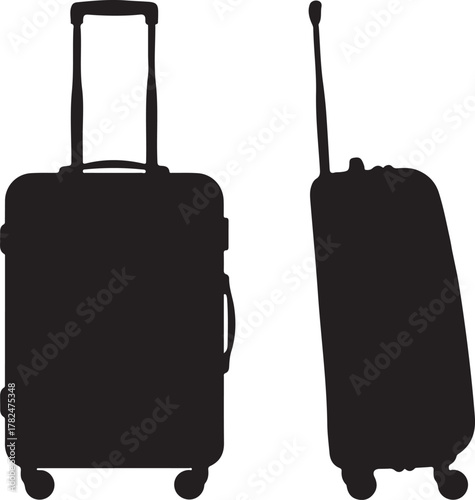 Suitcase silhouette vector, baggage icon, luggage, travel bag, suitcase silhouette vector illustration