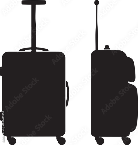 Suitcase silhouette vector, baggage icon, luggage, travel bag, suitcase silhouette vector illustration