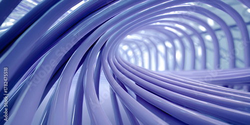 Fototapeta Naklejka Na Ścianę i Meble -  Enter the vibrant tunnel of blue, a modern abstract background that represents connection, technology, and flow for cutting edge concepts and designs