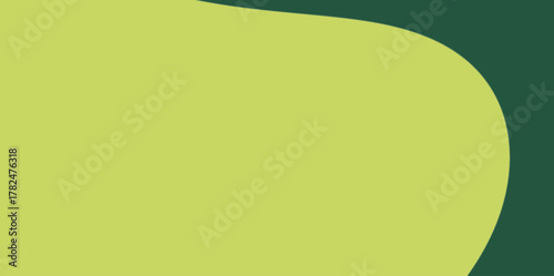 Lime Green with Dark Green Side Curve Abstract Vector Illustration Background. Large bright area with a dark green abstract curve bordering the right side.