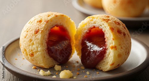 Cheese bread filled with guava paste