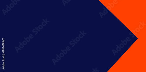 Right-Pointing Arrowhead Orange and Navy Blue Illustration Vector Background. Abstract background featuring a sharp, arrowhead shape in orange pointing inward from the right side.
