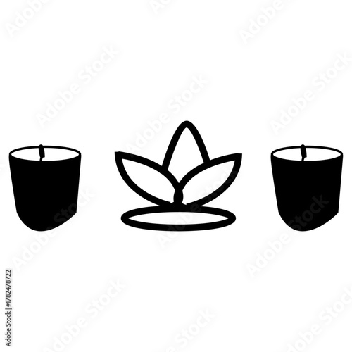 spa candle therapy with leaf vector