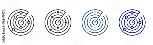 Radar Icon Set. Designed In Multi Style