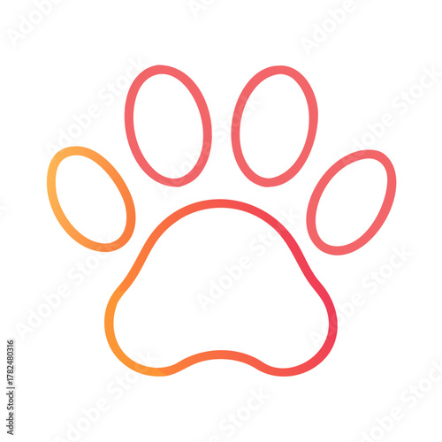 Paw print icon for web and graphic design