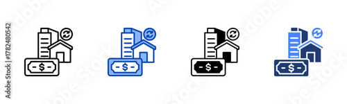 Roi icon set multiple style collection