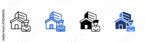 Homeownership icon set multiple style collection