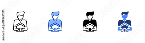 Ownership icon set multiple style collection