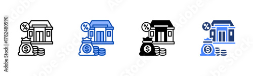 Mortgage icon set multiple style collection