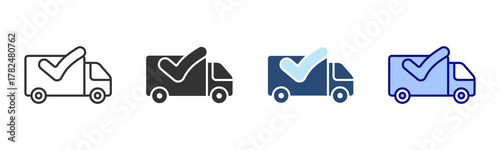 Shipping Icon Set. Designed In Multi Style