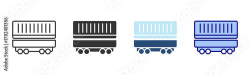 Wagon Icon Set. Designed In Multi Style