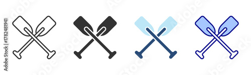 Paddle Icon Set. Designed In Multi Style