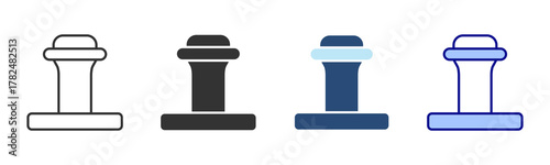 Bollard Icon Set. Designed In Multi Style