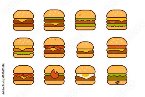 Burger Icons Set