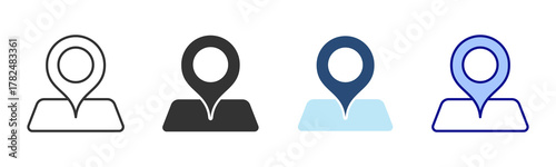 Location Icon Set. Designed In Multi Style