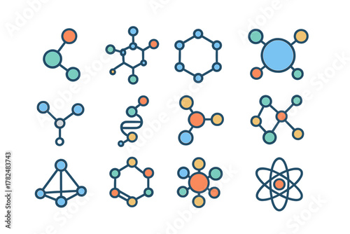 Molecular Structures Abstract Set