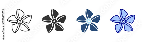 Φωτογραφία Propeller Icon Set. Designed In Multi Style