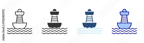 Buoy Icon Set. Designed In Multi Style