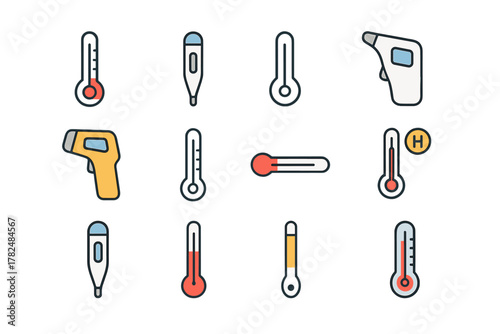 Thermometer Icons Set