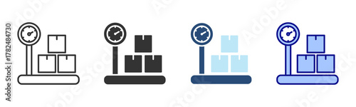Weight Scale Icon Set. Designed In Multi Style