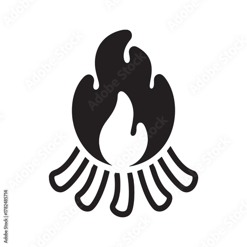 Stylized Bonfire Icon Representing Warmth and Outdoor Gathering Moments