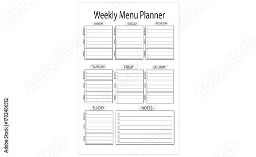 weekly meal planner template for book