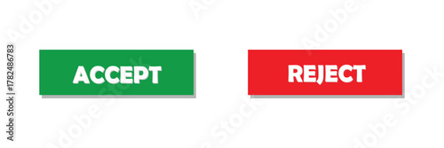 Accept, decline button isolated. res and green accept and decline buttons. vector illustration. EPS 10 .