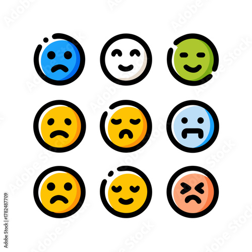 set of smiles with nice icon