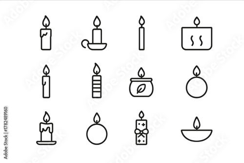 Candle Icons Set