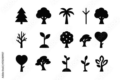 Tree and Plant Icon Set