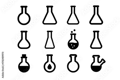 Laboratory Glassware Icon Set