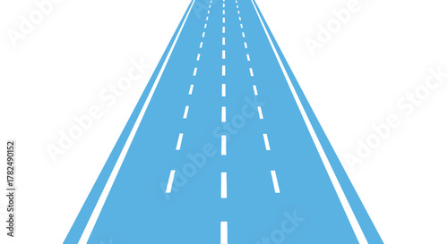 Long straight road receding into the distance a simple silhouette