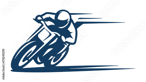 Motorcycle racer in fast motion