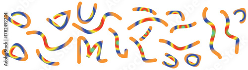 Abstract colorful wavy lines and shapes