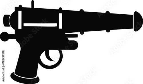 A large rivet gun silhouette illustration